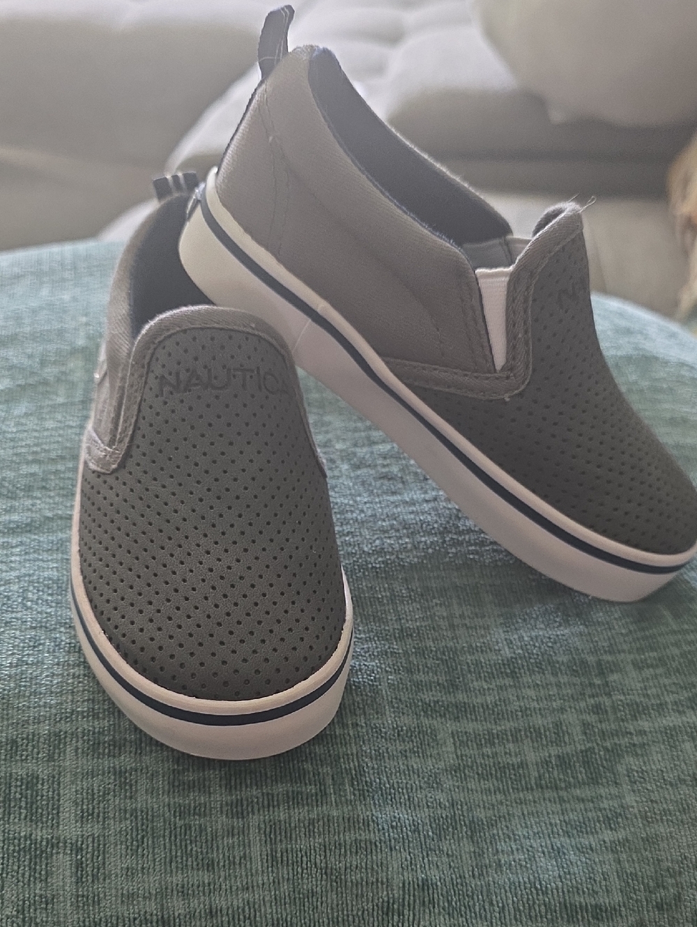 Nautica Kids Gray Perforated Slip-On Sneakers